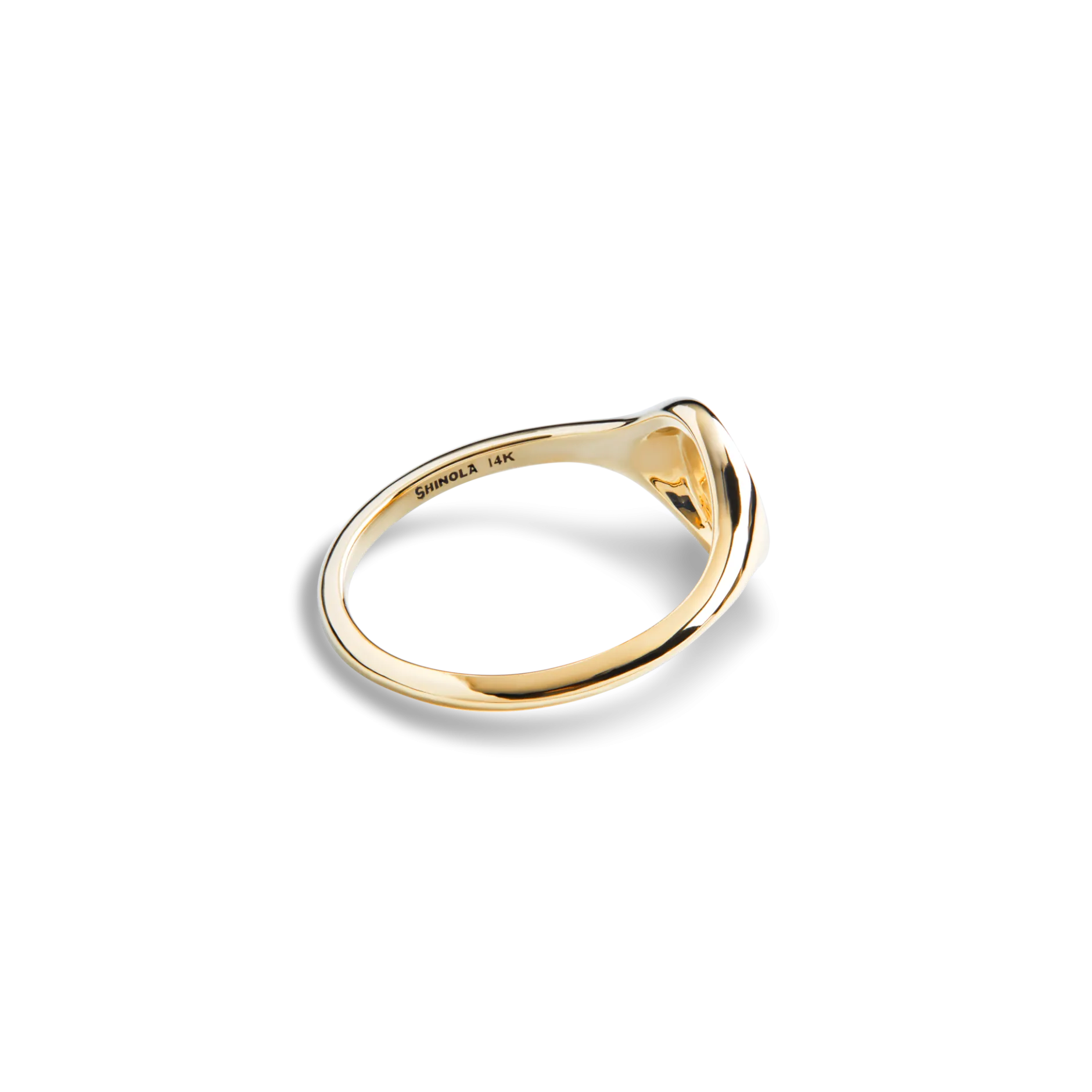 Hot Shinola Petite Round Signet Ring 14K Gold
