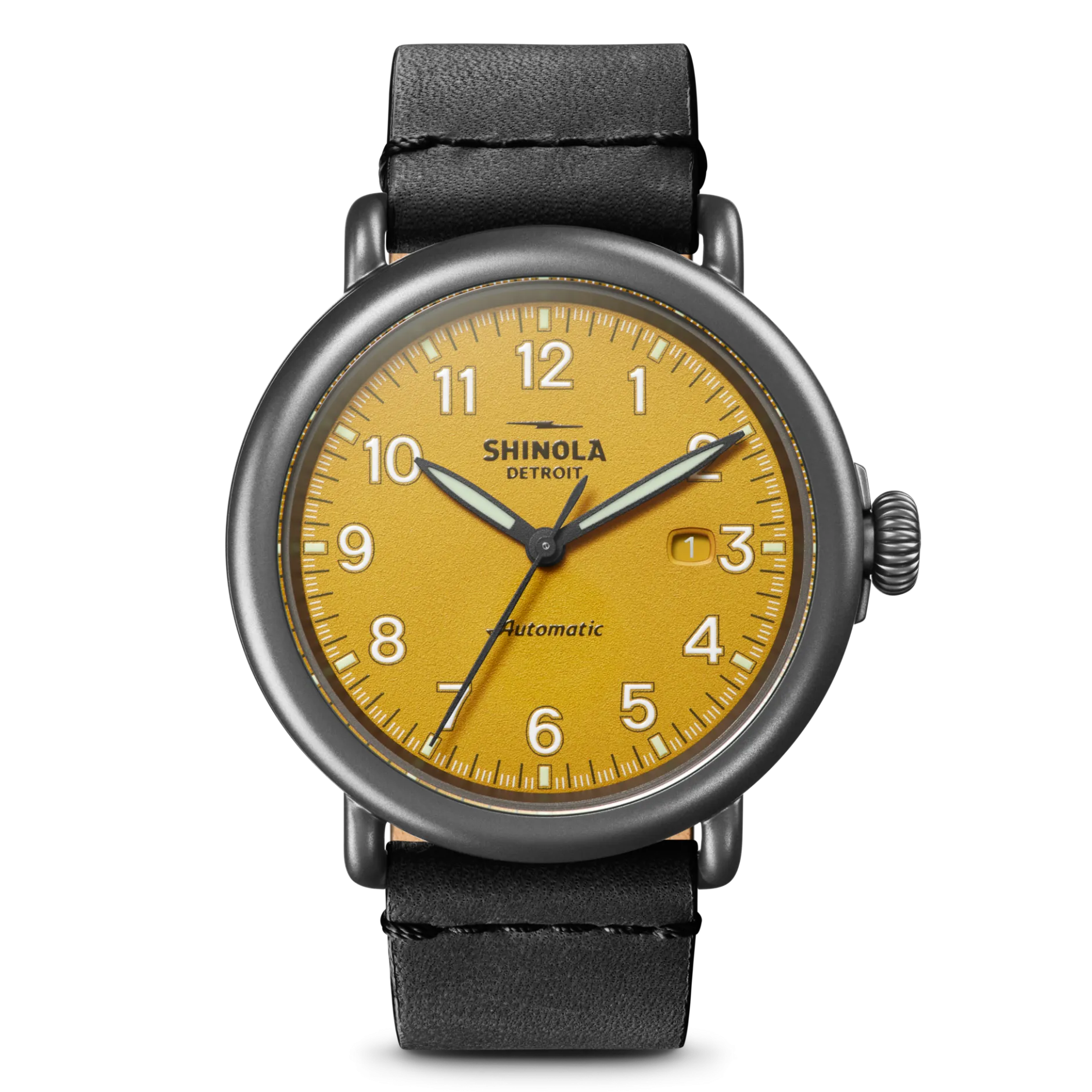 Shinola Runwell Automatic Watch Ochre