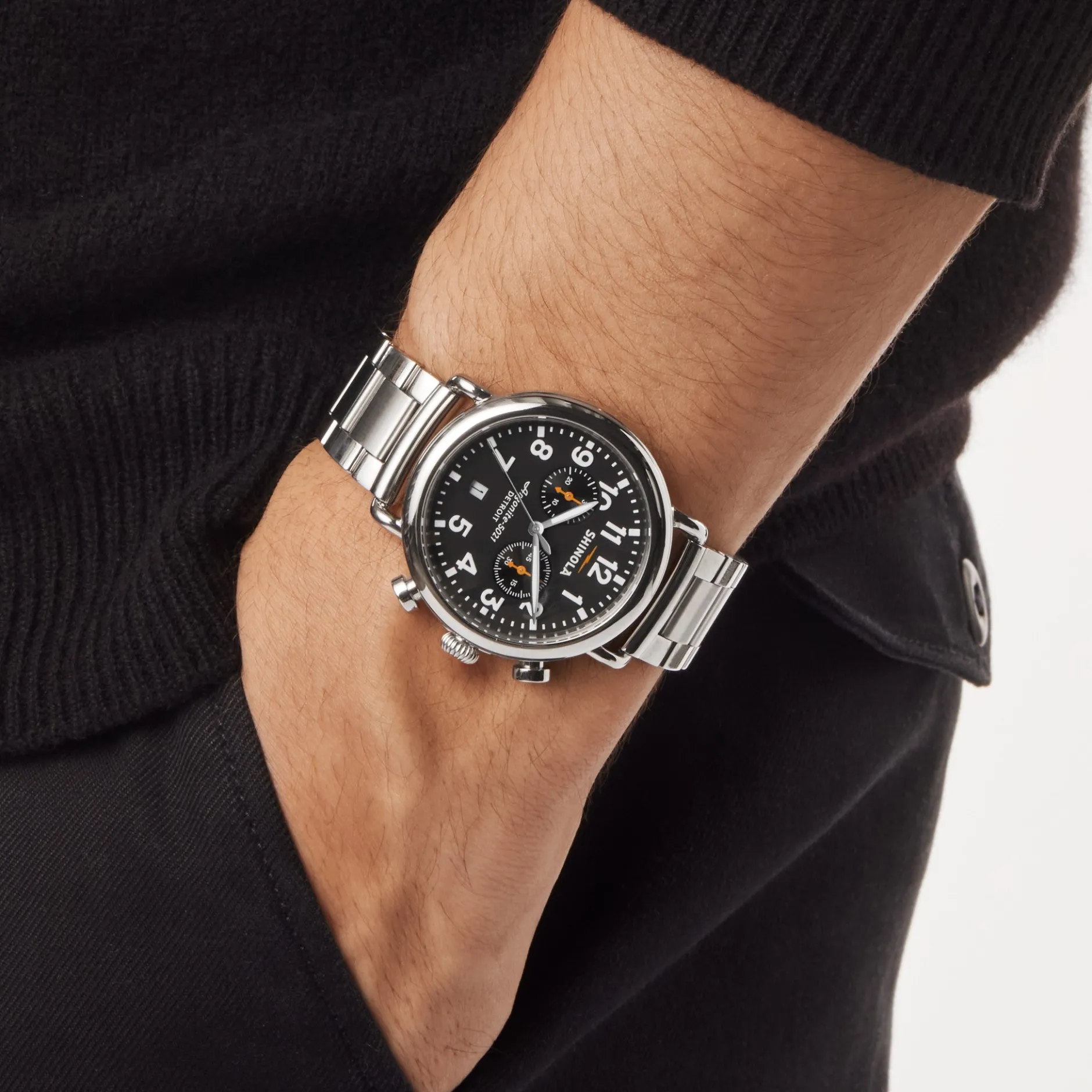 Outlet Shinola Runwell Chronograph Watch Black
