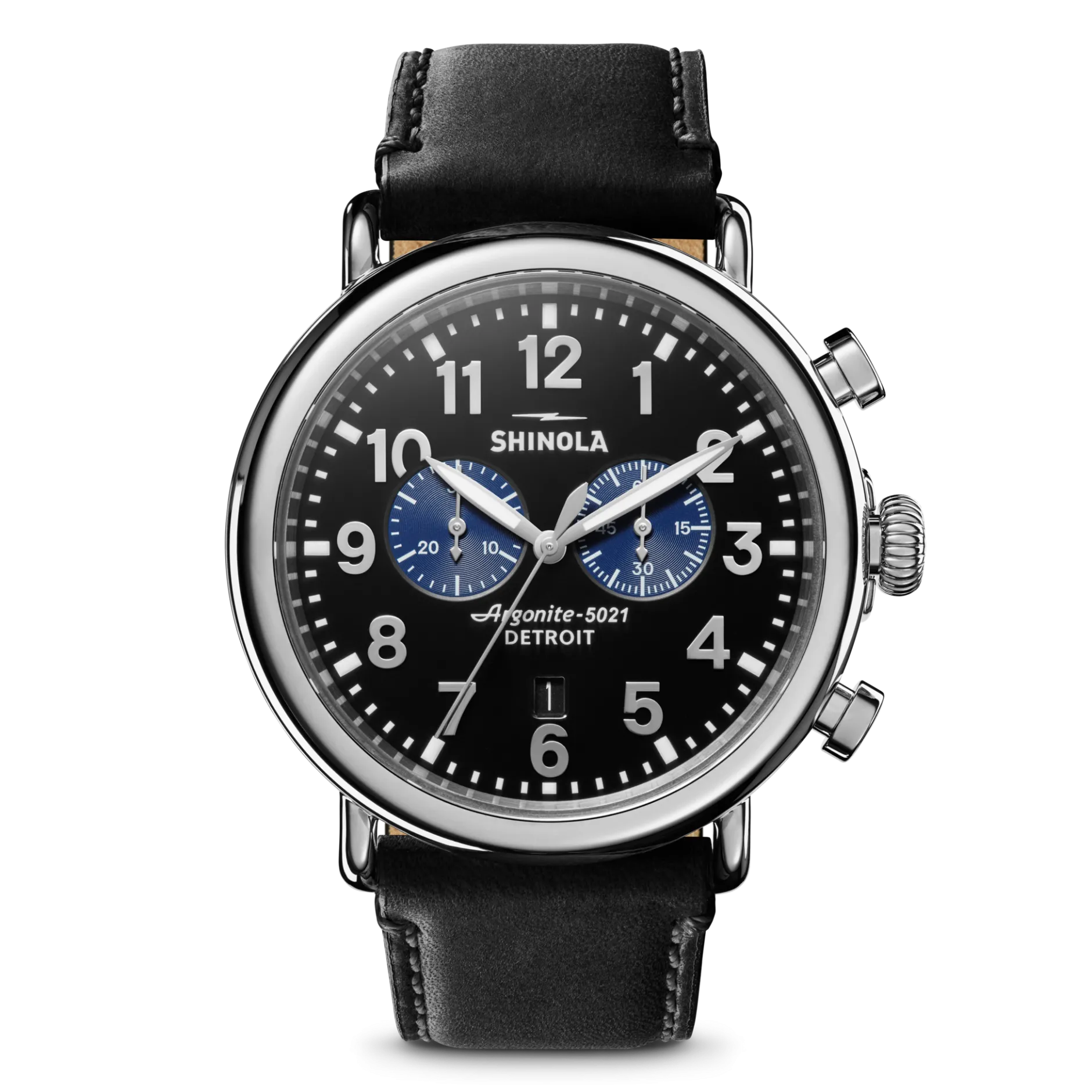 Hot Shinola Runwell Chronograph Watch Glossy Black