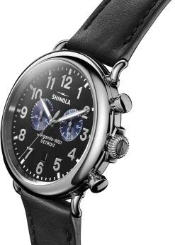 Hot Shinola Runwell Chronograph Watch Glossy Black