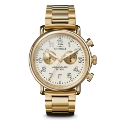 Best Shinola Runwell Chronograph Watch Ivory/Gold