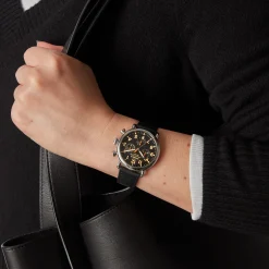 New Shinola Runwell Chronograph Watch Black w/ Full Exhibition Caseback