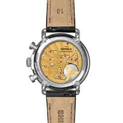 New Shinola Runwell Chronograph Watch Black w/ Full Exhibition Caseback