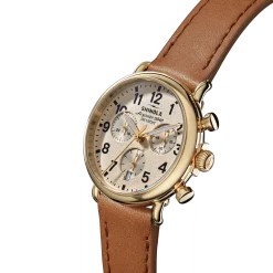 Hot Shinola Runwell Chronograph Watch Cream