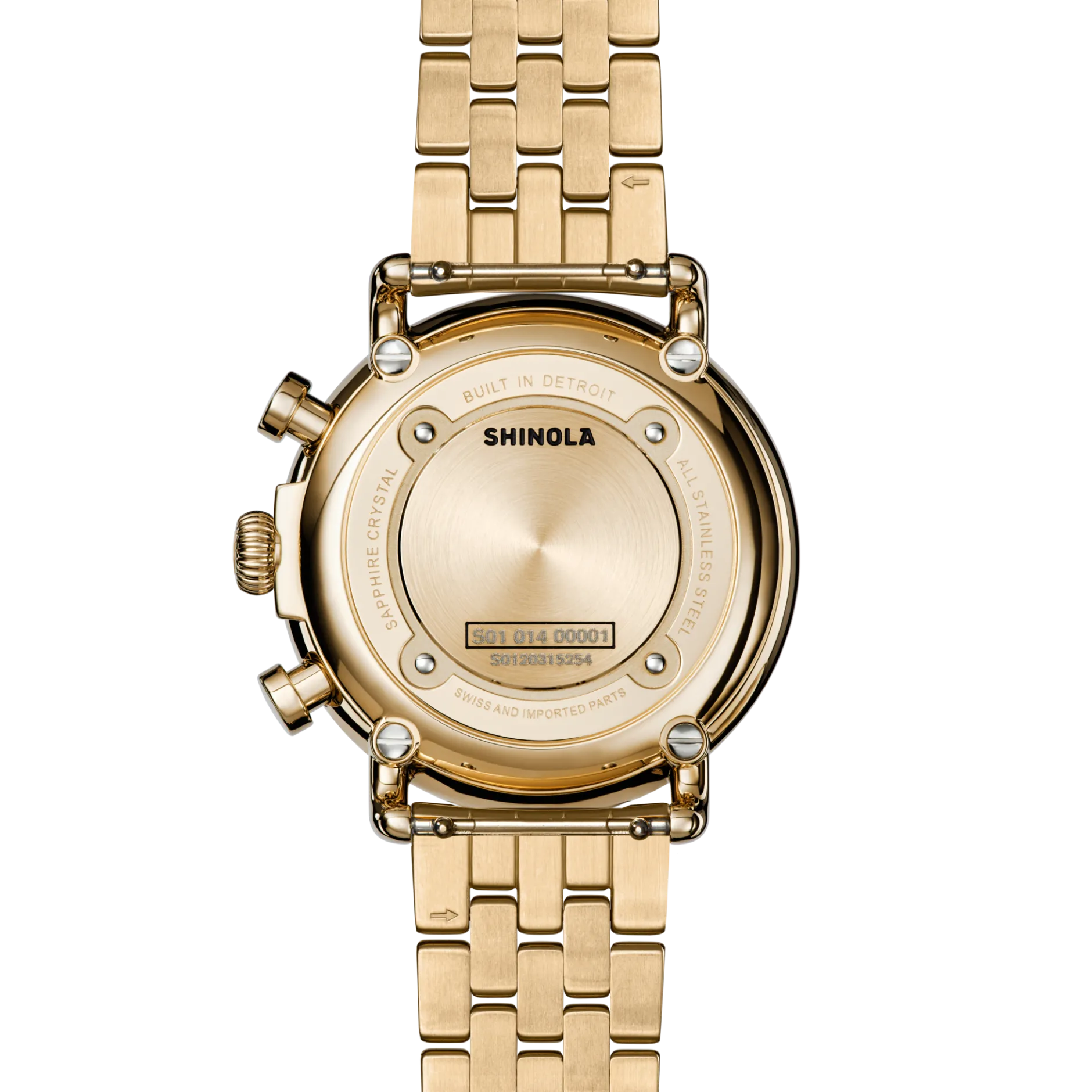 Shinola Runwell Chronograph Watch Mother of Pearl/Gold