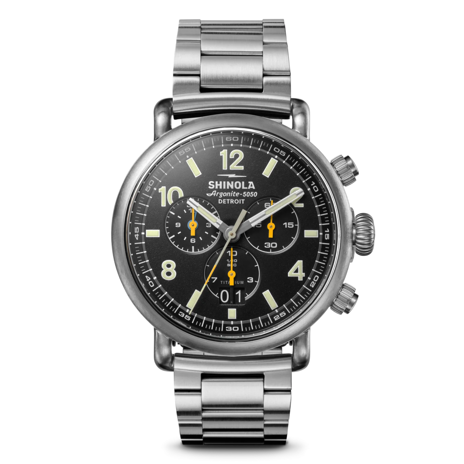 Sale Shinola Runwell Chronograph West Wind Watch Gift Set with Additional Strap Black