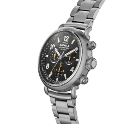 Sale Shinola Runwell Chronograph West Wind Watch Gift Set with Additional Strap Black