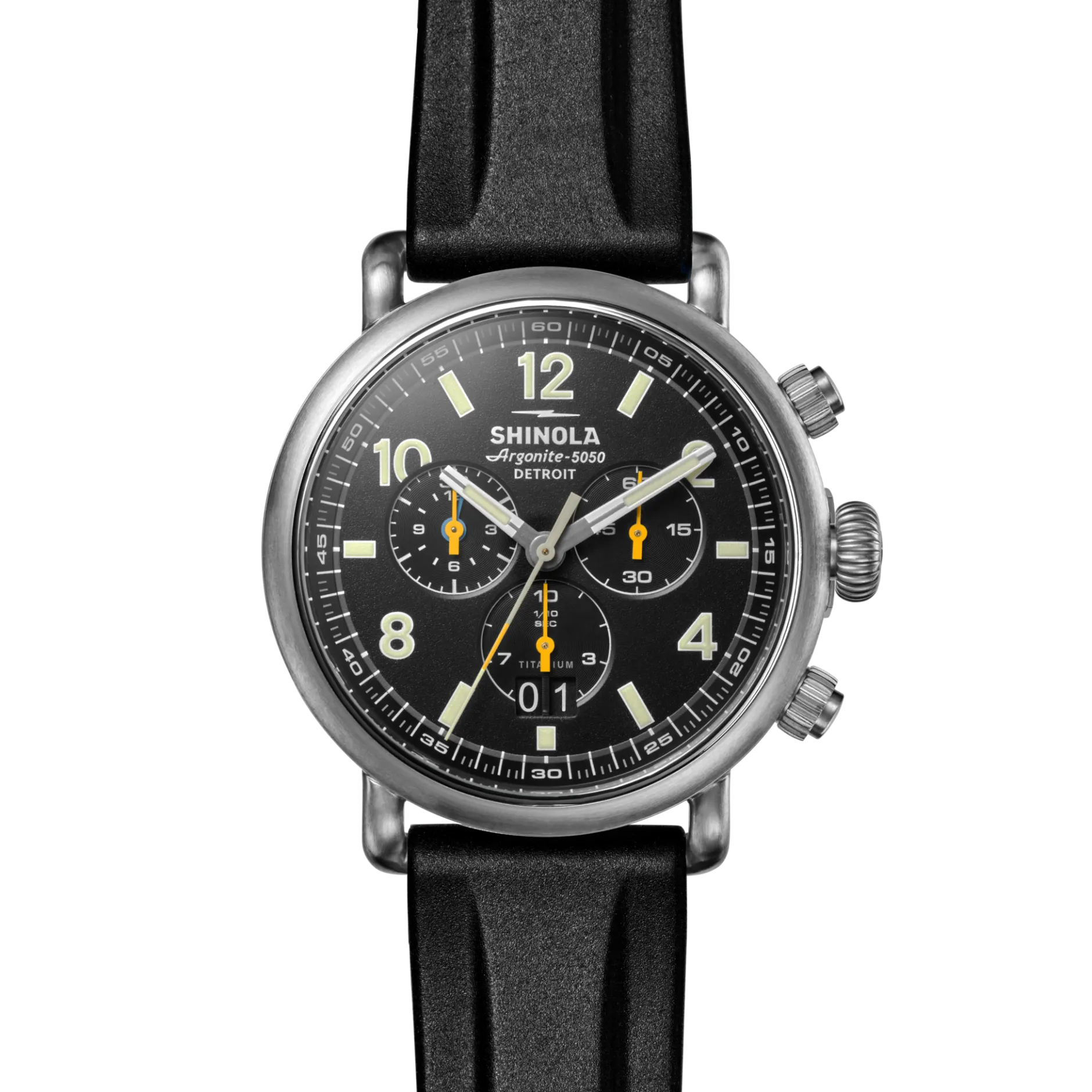 Sale Shinola Runwell Chronograph West Wind Watch Gift Set with Additional Strap Black
