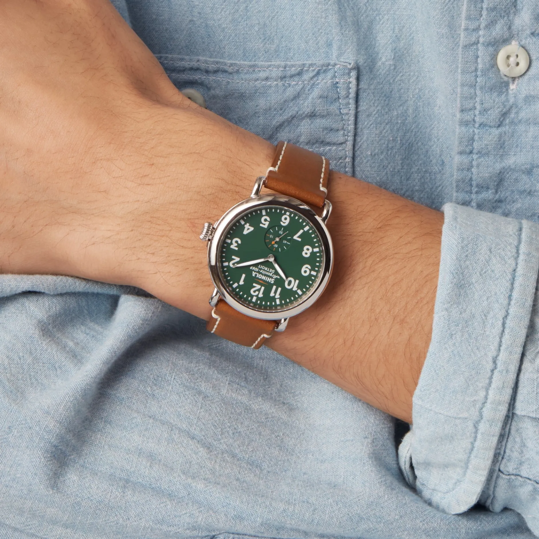 New Shinola Runwell Watch Green