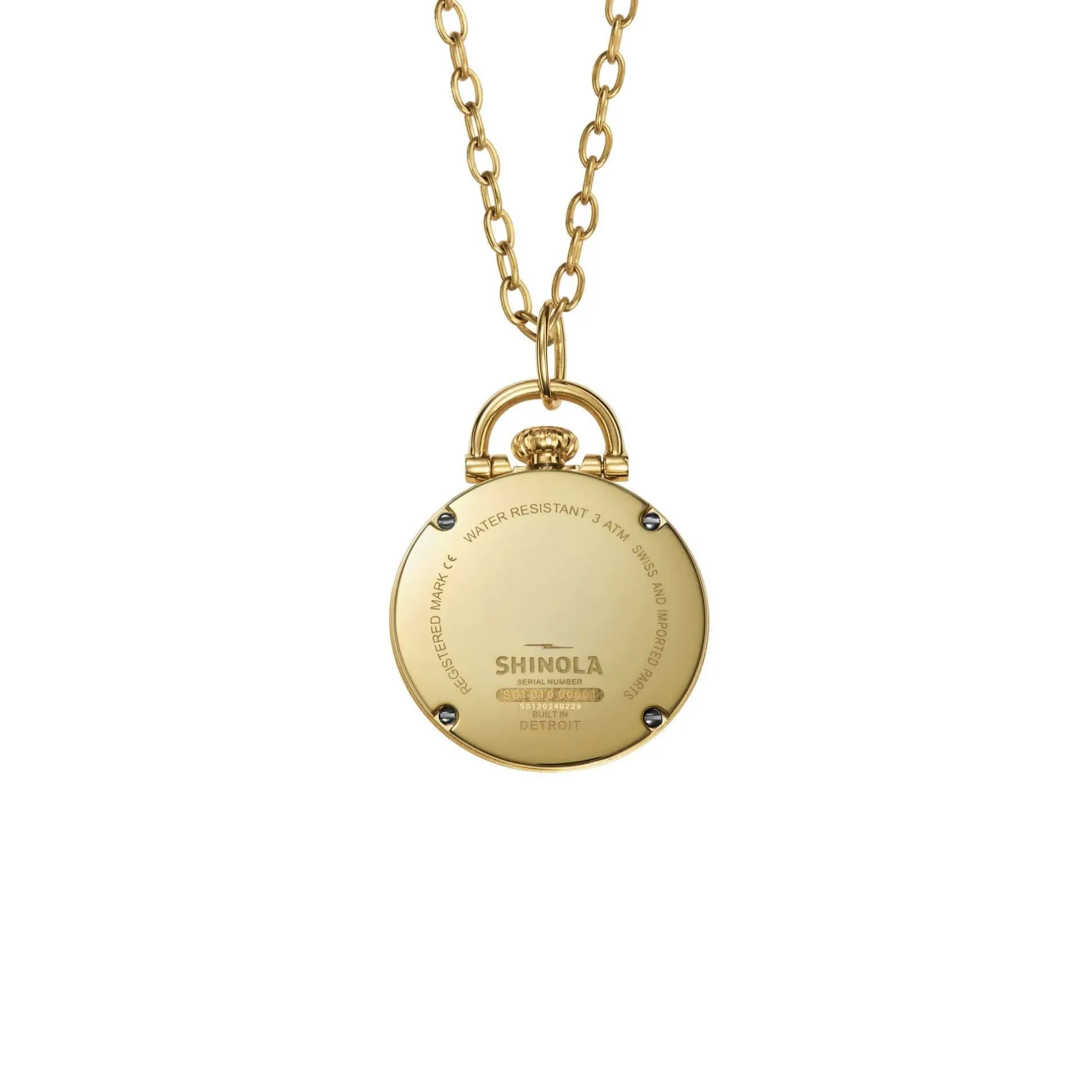 Outlet Shinola Runwell Watch Pendant Necklace White
