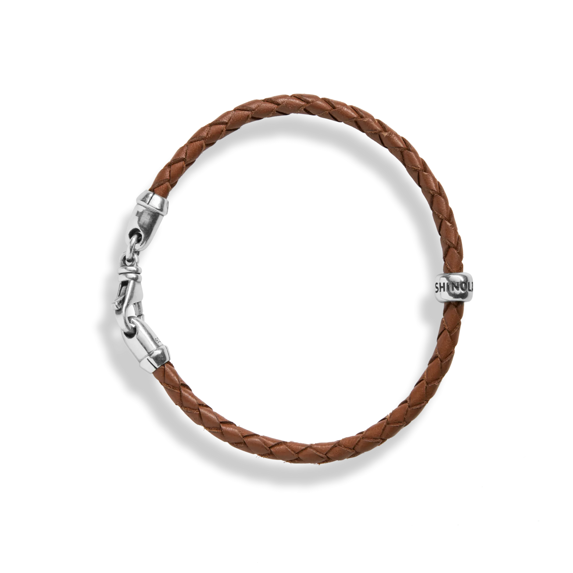 Sale Shinola Single Wrap Woven Leather Bracelet Tan