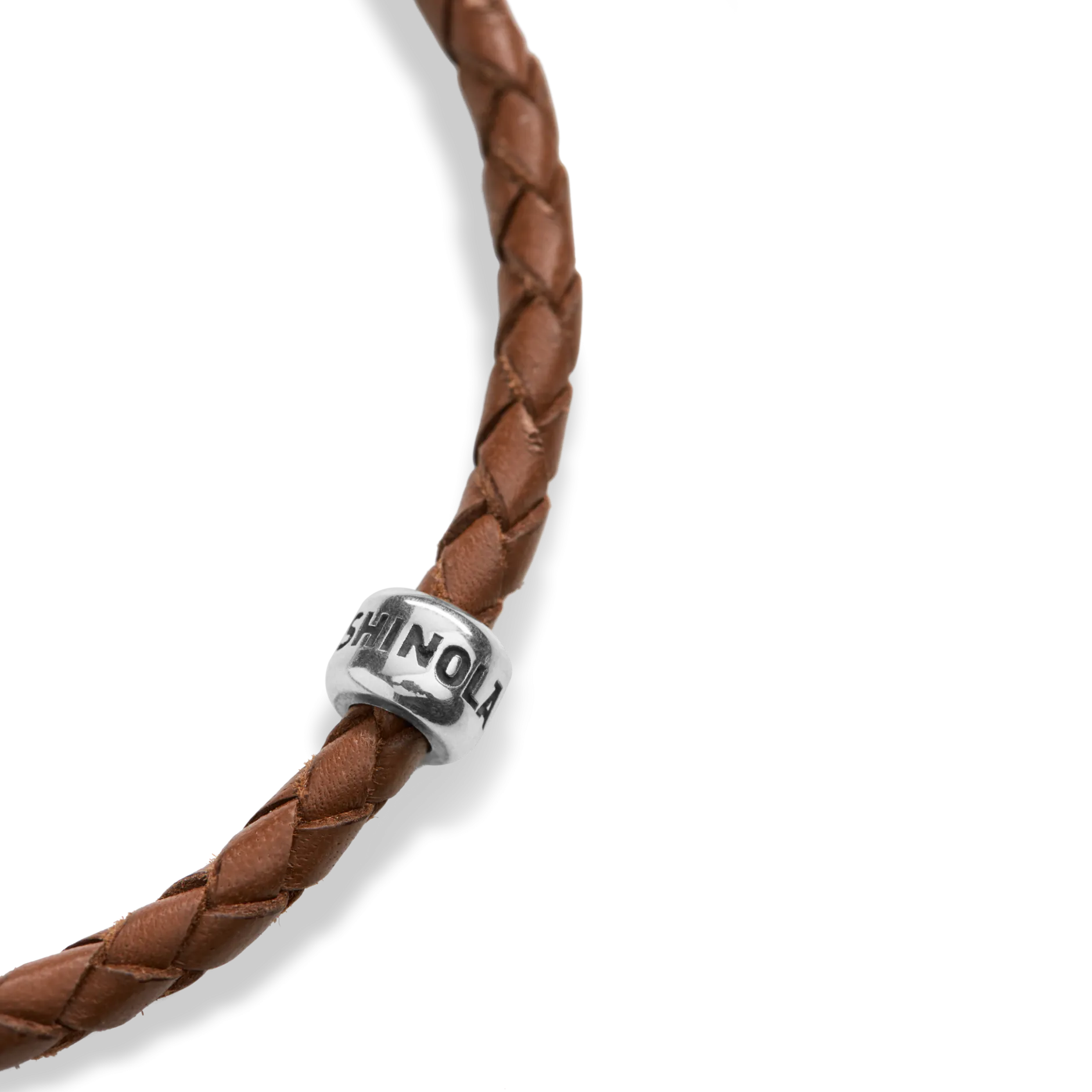 Sale Shinola Single Wrap Woven Leather Bracelet Tan