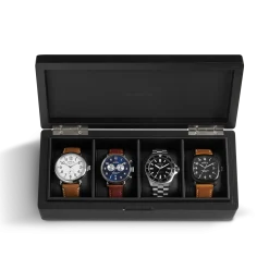 Outlet Shinola 4 Slot Watch Box Black